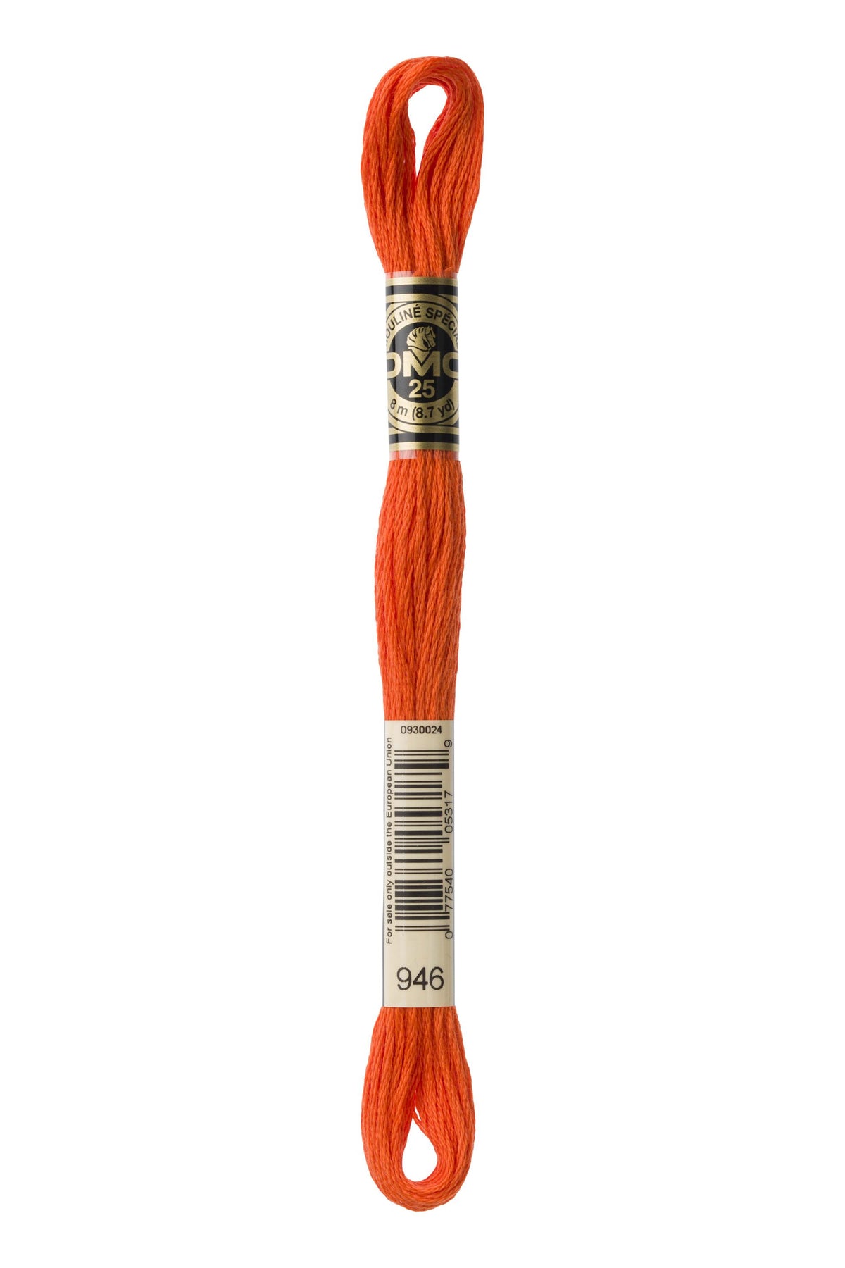 DMC Mouliné Spécial 25, colore 946, matassina da 8 metri, 100% cotone