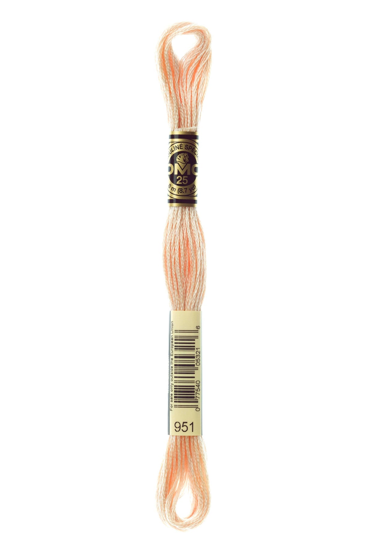 DMC Mouliné Spécial 25, colore 951, matassina da 8 metri, 100% cotone