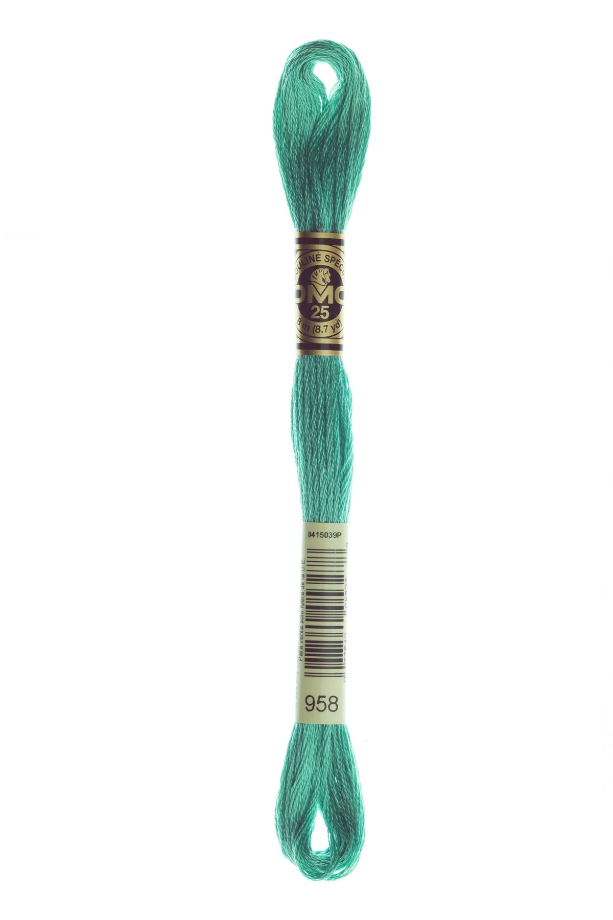 DMC Mouliné Spécial 25, colore 958, matassina da 8 metri, 100% cotone