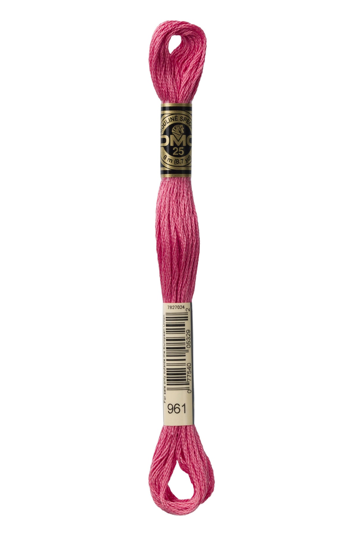 DMC Mouliné Spécial 25, colore 961, matassina da 8 metri, 100% cotone
