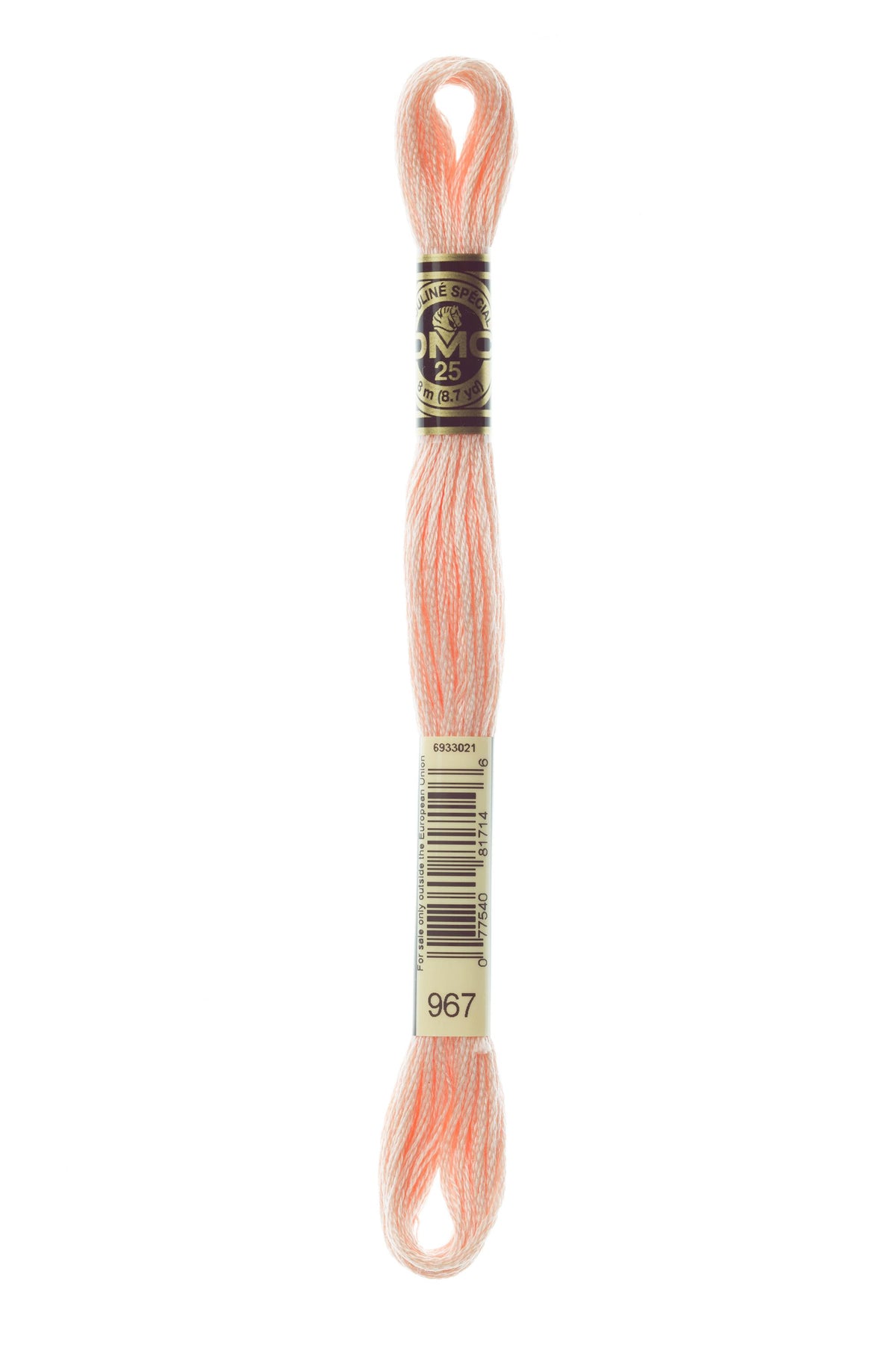 DMC Mouliné Spécial 25, colore 967, matassina da 8 metri, 100% cotone