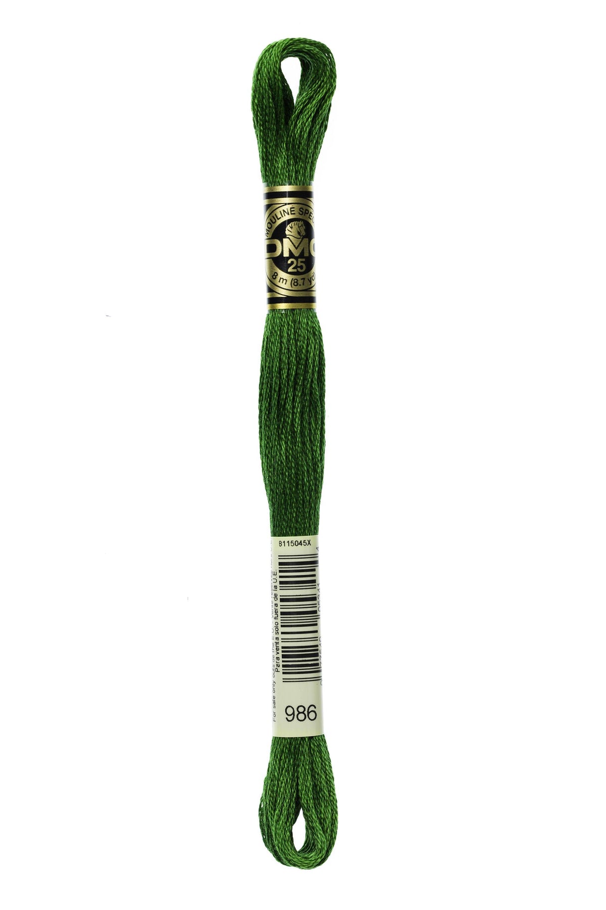 DMC Mouliné Spécial 25, colore 986, matassina da 8 metri, 100% cotone