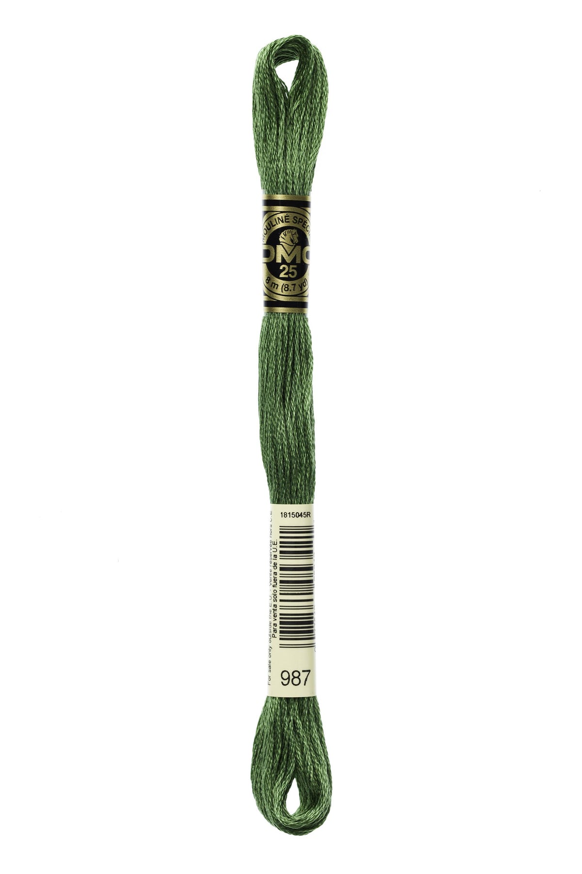 DMC Mouliné Spécial 25, colore 987, matassina da 8 metri, 100% cotone