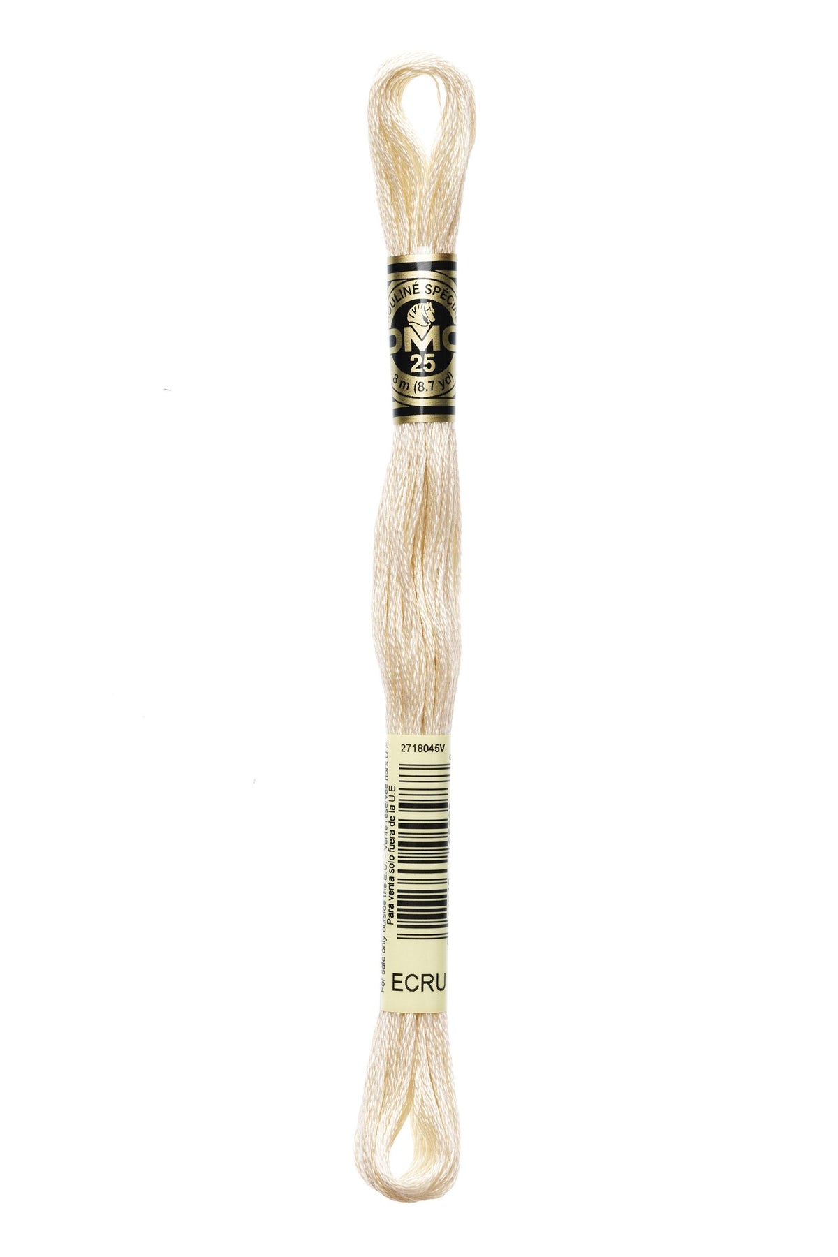 DMC Mouliné Spécial 25, colore ECRU, matassina da 8 metri, 100% cotone