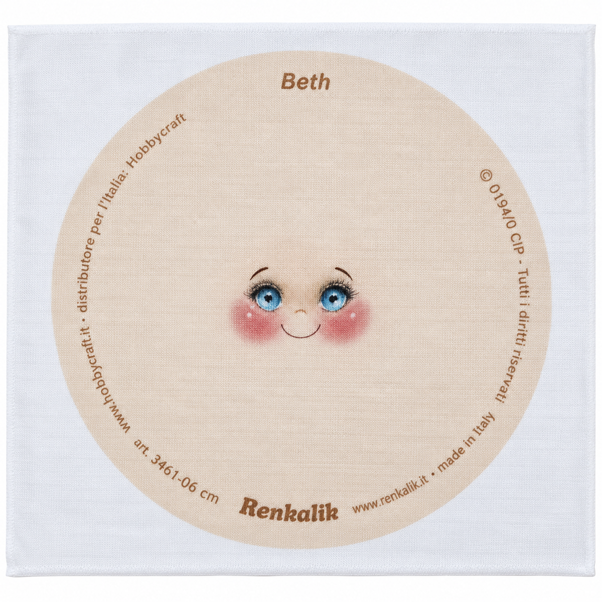 Faccina Beth Renkalik stampata su maglina