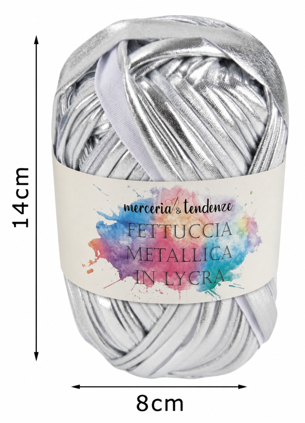 Fettuccia Metallica in Lycra Gomitolo da 100g lunga 45 metri