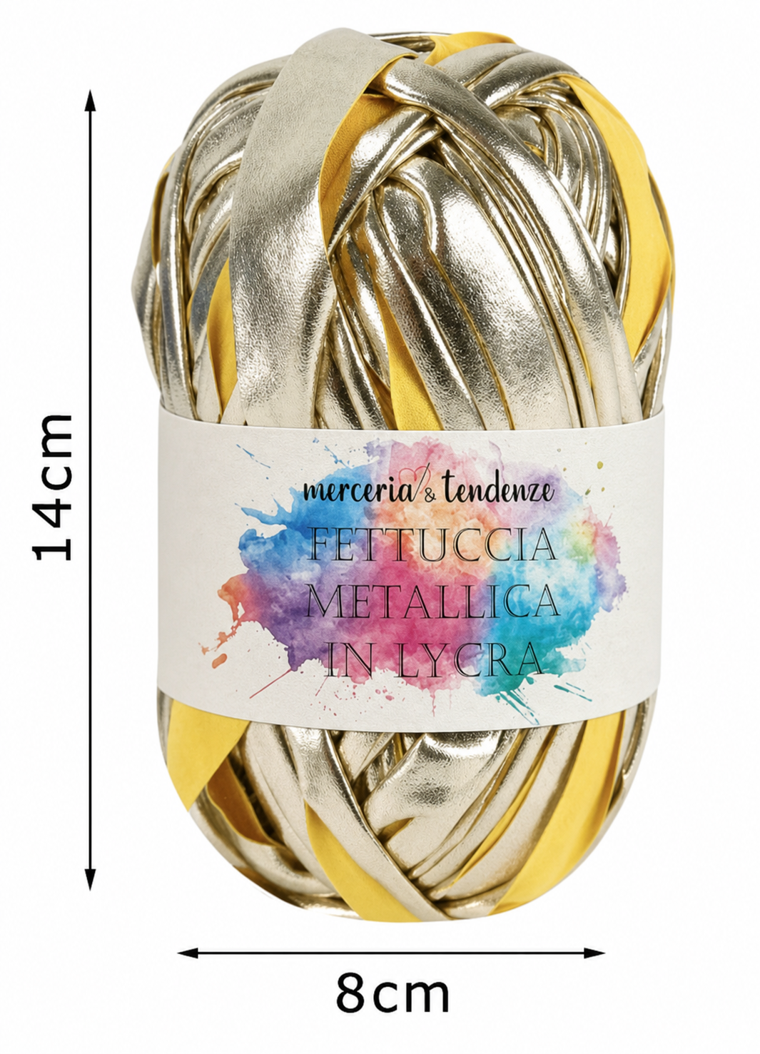 Fettuccia Metallica in Lycra Gomitolo da 100g lunga 45 metri