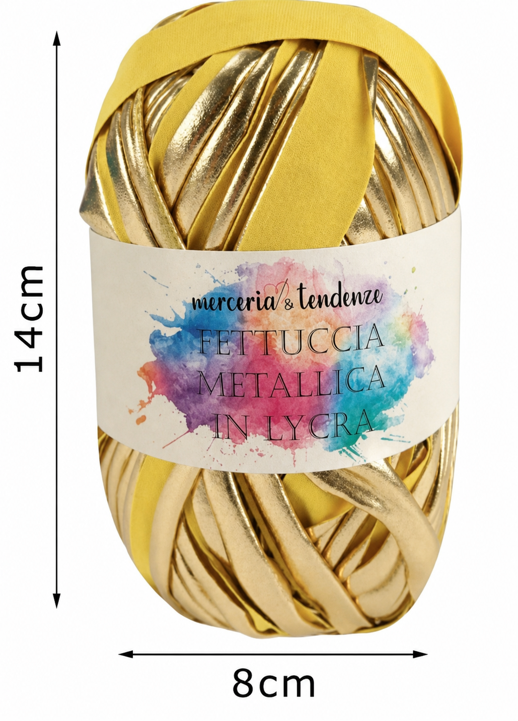 Fettuccia Metallica in Lycra Gomitolo da 100g lunga 45 metri