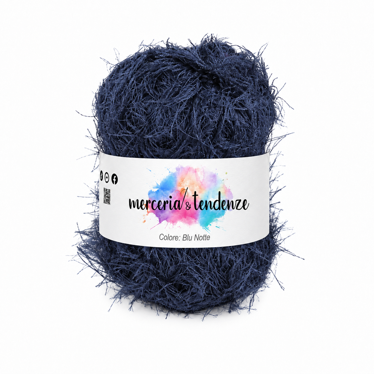 Filato Fantasia Frangé Blu Notte - codice 16530-09 con etichetta Merceria & Tendenze