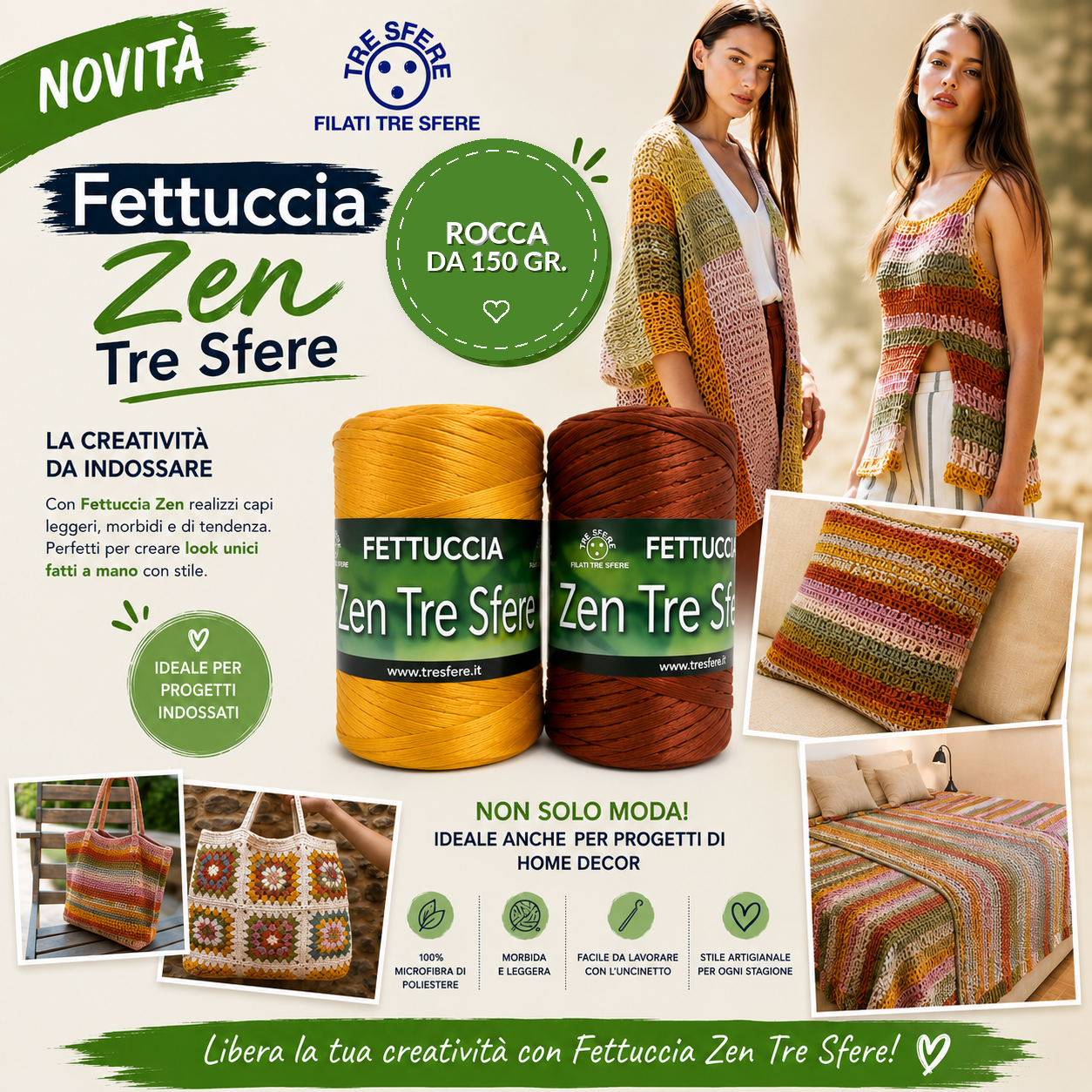 Fetuccia zen  150gr 150mt 100%pl microfibra