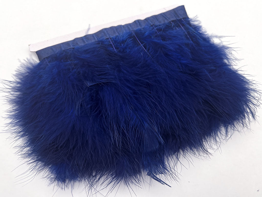 Frangia piume di struzzo Blu P266-043