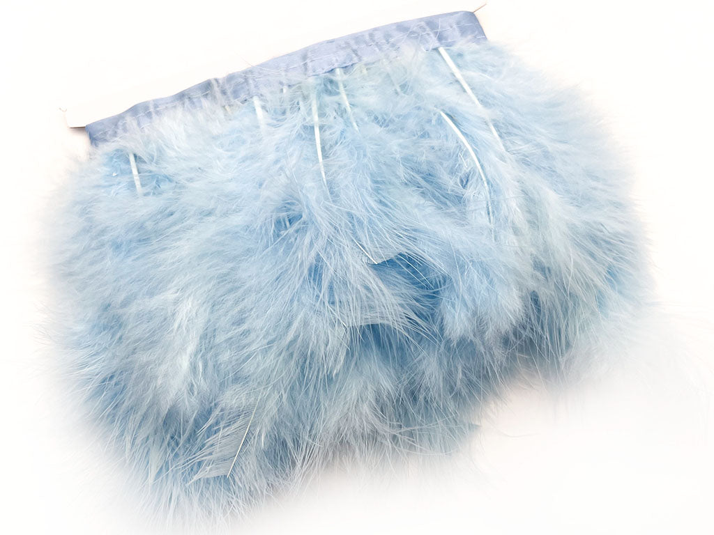 Frangia piume di struzzo Azzurro P266-049
