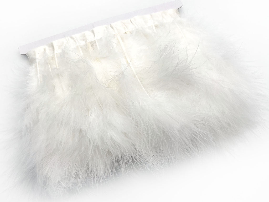 Frangia piume di struzzo Bianco P266-059