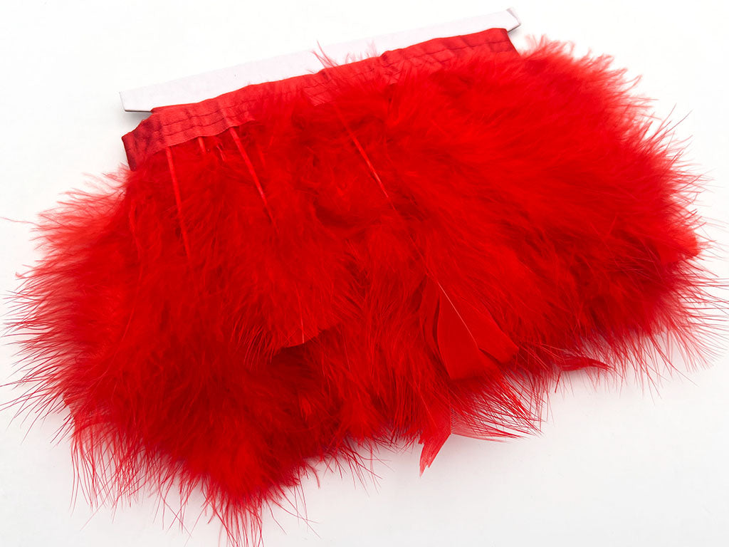Frangia piume di struzzo Rosso P266-062