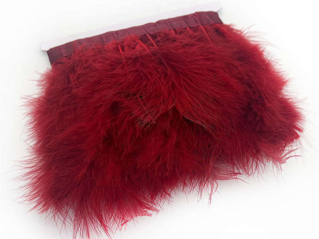 Frangia piume di struzzo Bordeaux P266-073