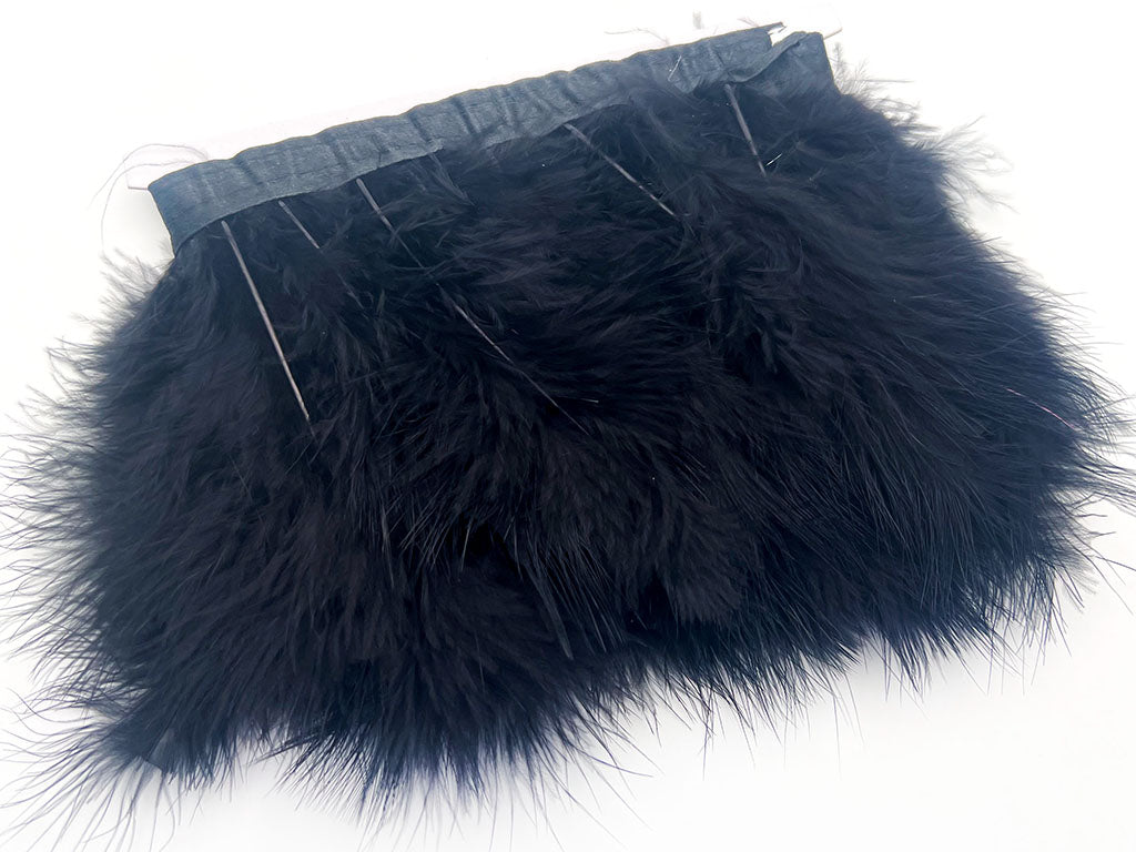 Frangia piume di struzzo Nero P266-103