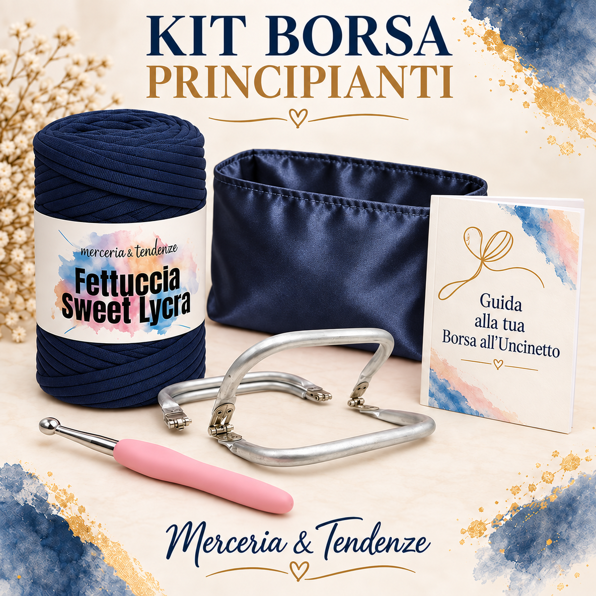 Kit Borsa Principianti – Blu notte con fodera blu