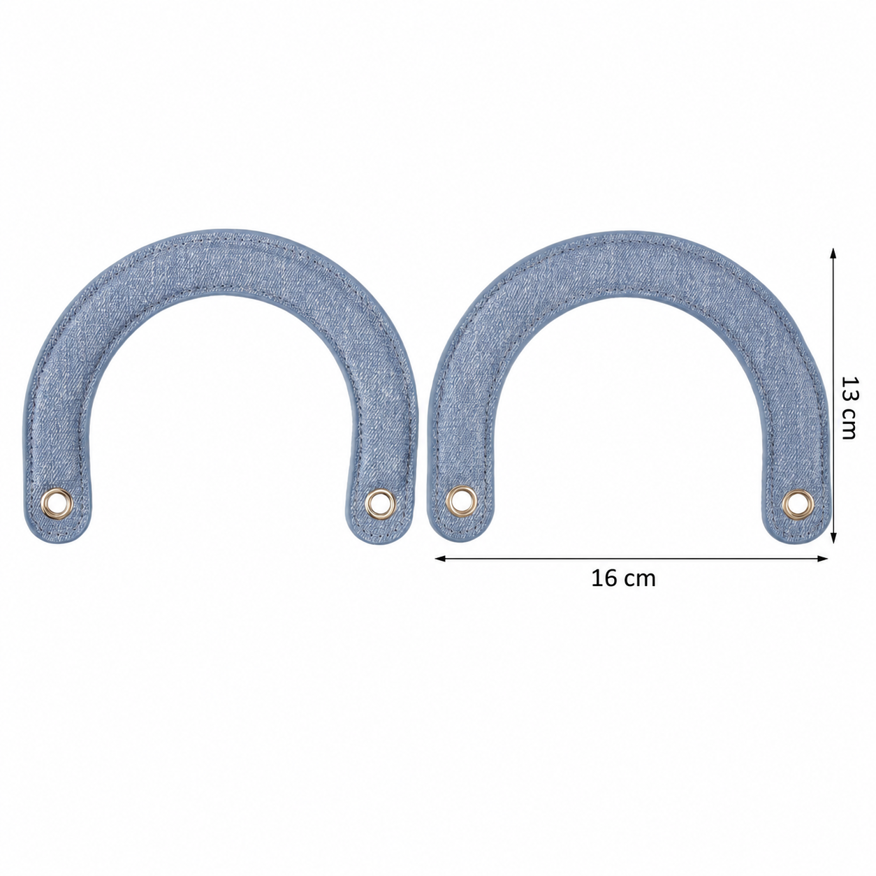 Coppia di Manici per Borsa a U Effetto Denim 16 × 13 cm – 2 Pezzi