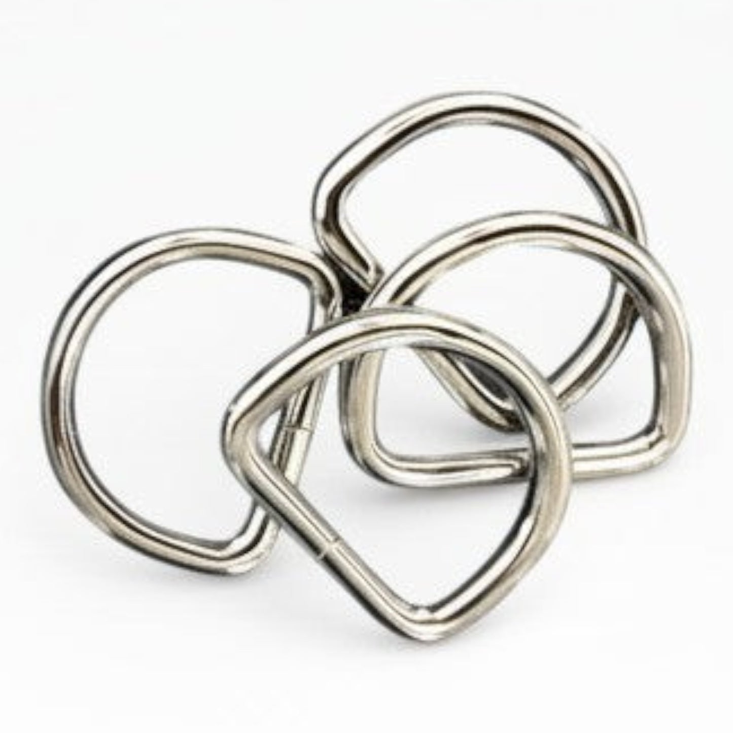 Set di anelli metallici a mezzaluna Merceria & Tendenze per borse e accessori artigianali in finitura argento lucido