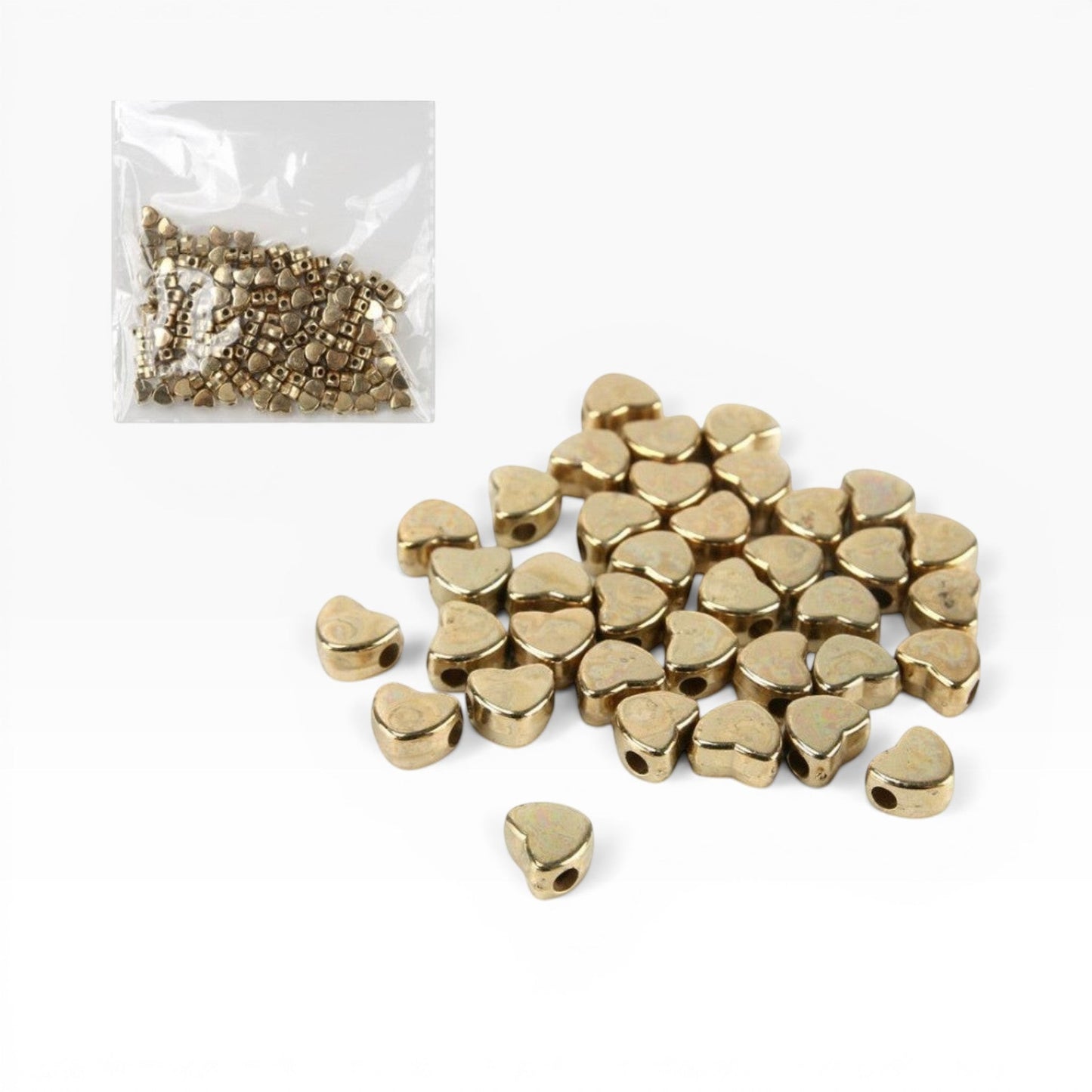 Perline a forma di cuore color oro Merceria & Tendenze in acrilico metallizzato per gioielli fai-da-te