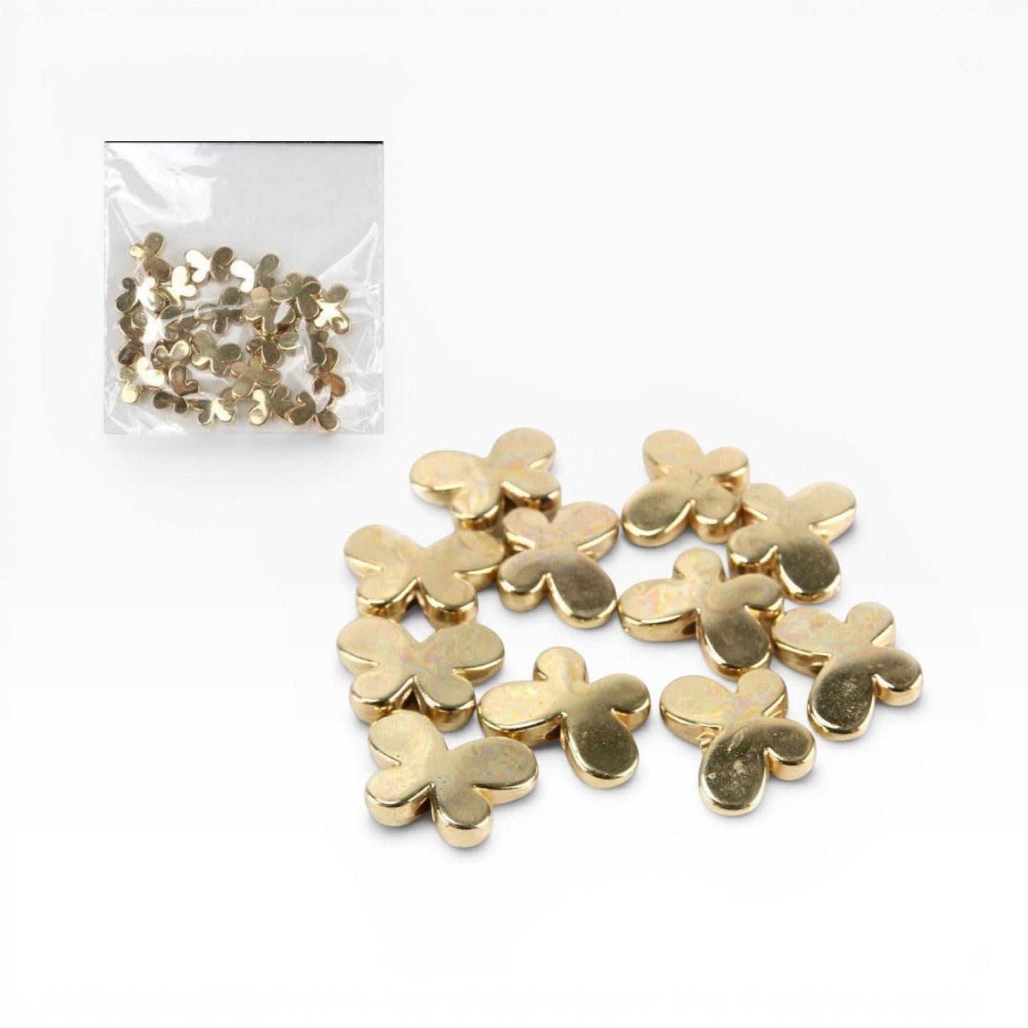 Perline a forma di farfalla color oro Merceria & Tendenze in acrilico metallizzato per gioielli fai-da-te