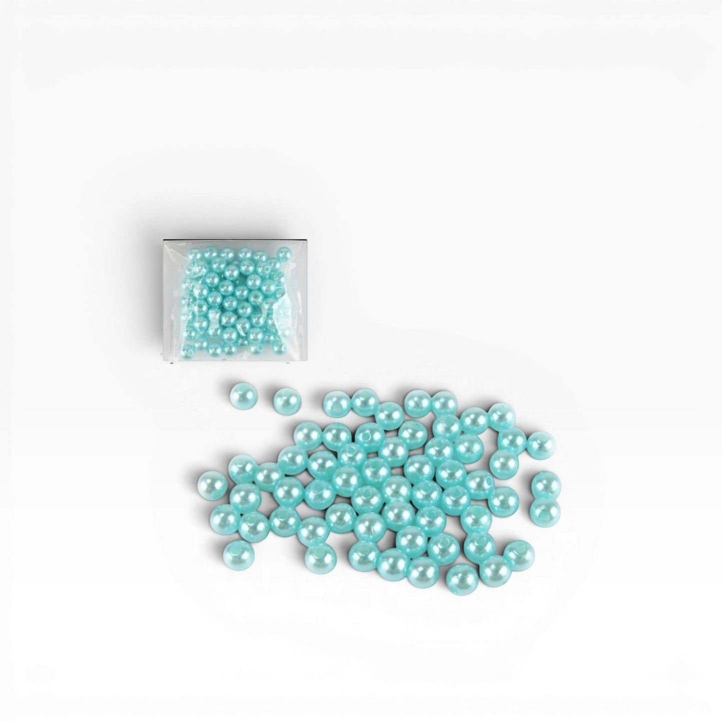 Perline rotonde color azzurro perlato da 8 mm per bigiotteria fai-da-te Merceria & Tendenze