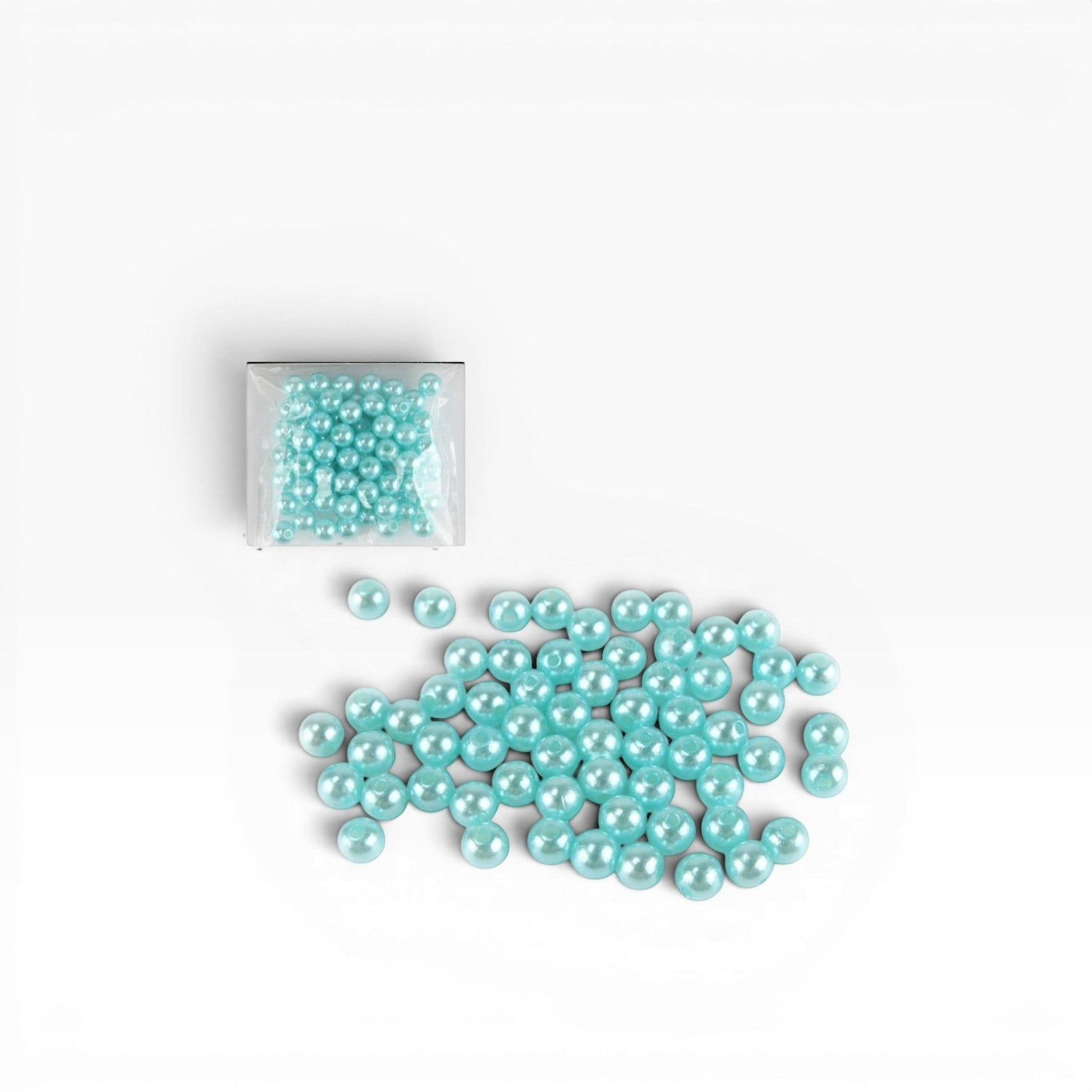 Perline rotonde color azzurro perlato da 8 mm per bigiotteria fai-da-te Merceria & Tendenze