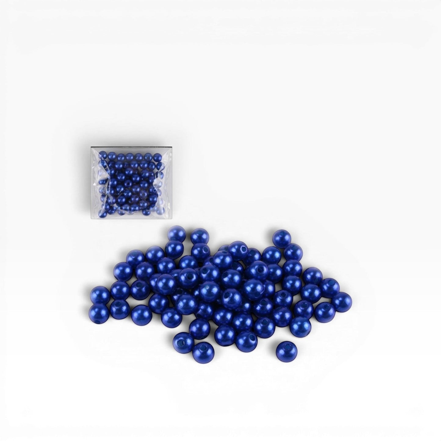 Perline sintetiche blu da 8 mm di Merceria & Tendenze, rotonde e lucide, ideali per creare bracciali e collane fai da te