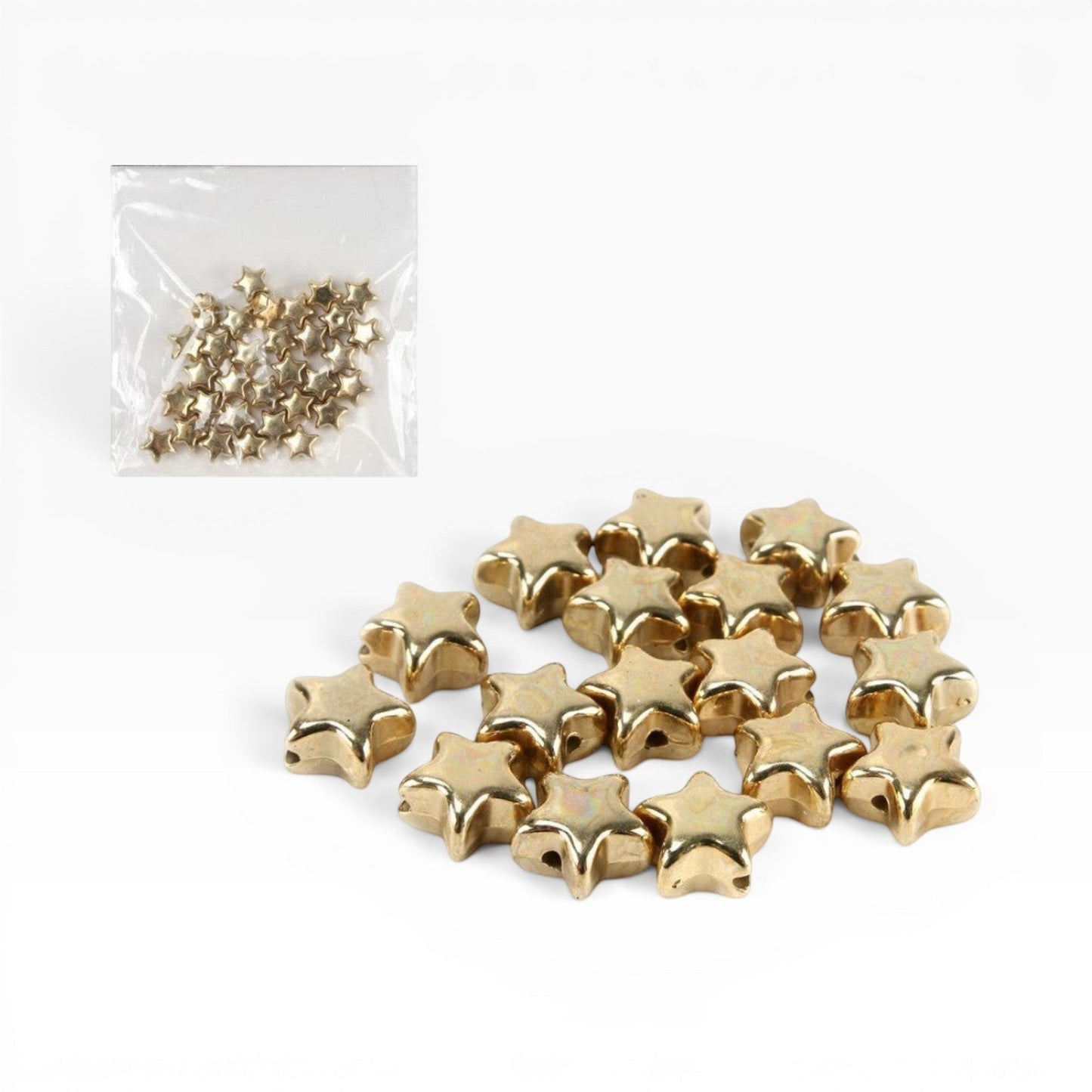Perline a forma di stella color oro chiaro in acrilico metallizzato per gioielli fai-da-te Merceria & Tendenze