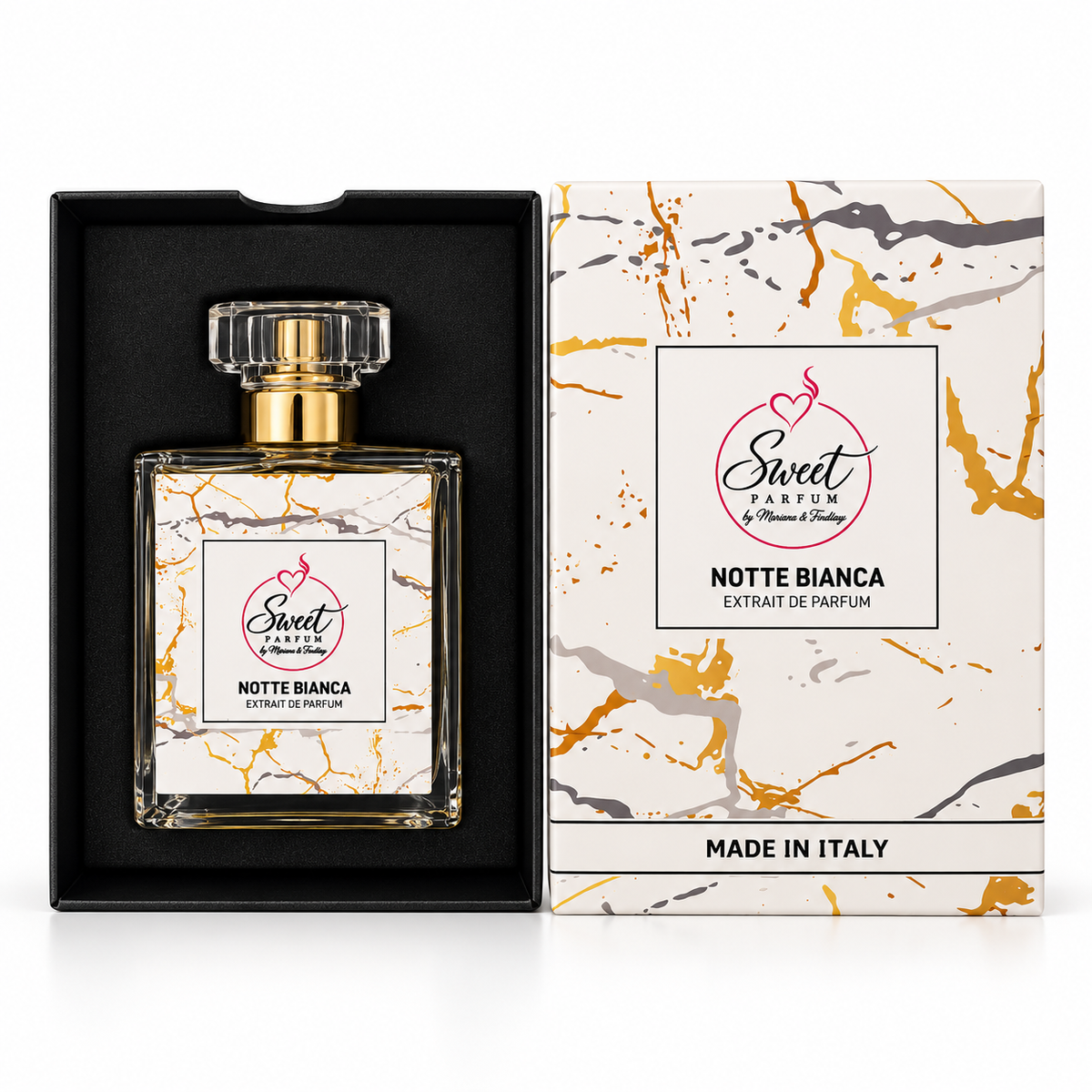 Sweet Parfum Notte Bianca, flacone e confezione